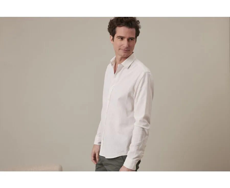 Chemise coton lin Chambray Écru Silbert