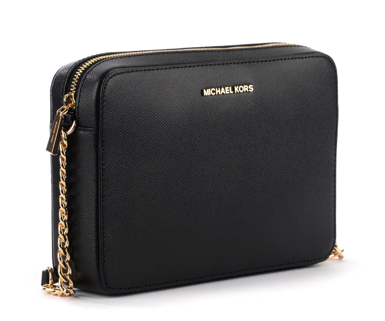 Michael Kors Sac à bandoulière Jet Set en cuir saffiano noir